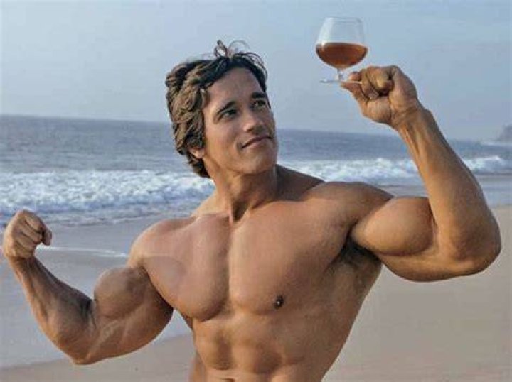 Arnold Schwarzenegger on the beach