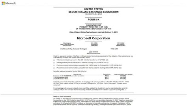 Microsoft And IRS Back Taxes